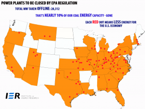Summary Map of Power Plants EPA