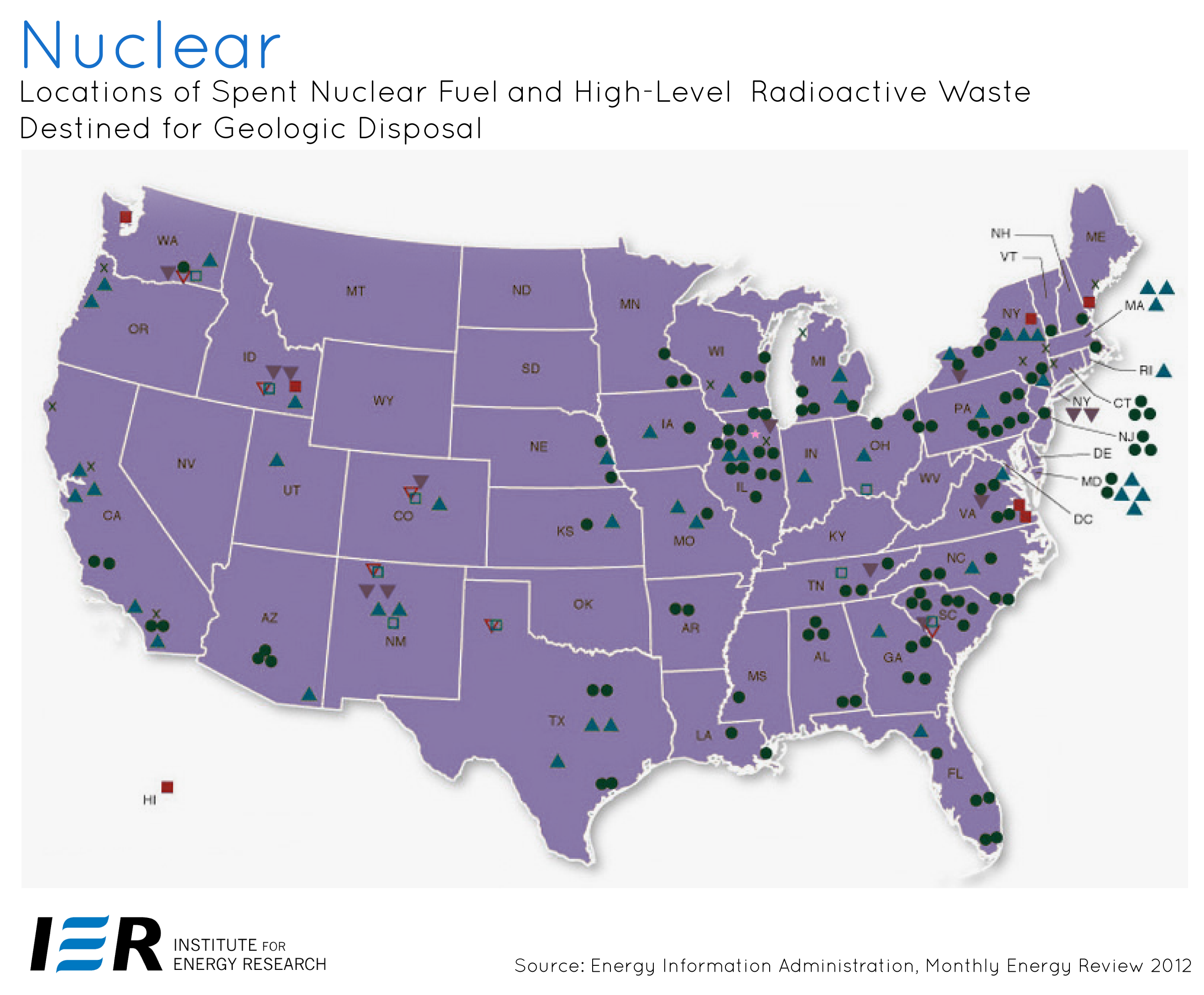 Nuclear Locations of Spent Nuclear Fuel and High-Level Radioactive Waste Destined for Geologic Disposal